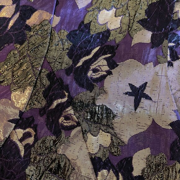 Vtg Petite Principles Floral Metallic Blouse Short Sleeves Button-Up  Size S - Picture 5 of 12